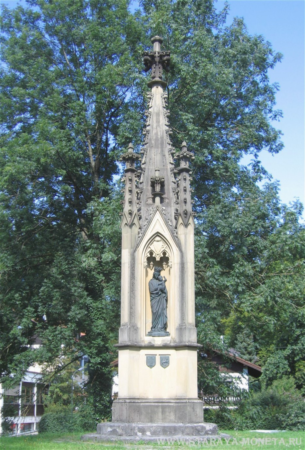 Талер в честь монумента в Бад Айблинг в память отъезда короля Отто в Грецию, 1835.
