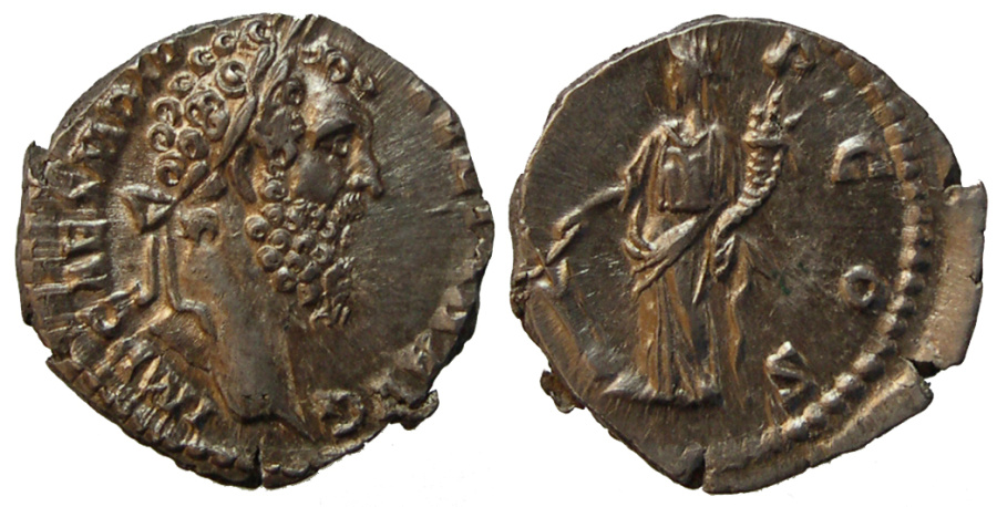 Нецентрированная монета (англ.Off Center). Дидий Юлиан, 193 год, денарий