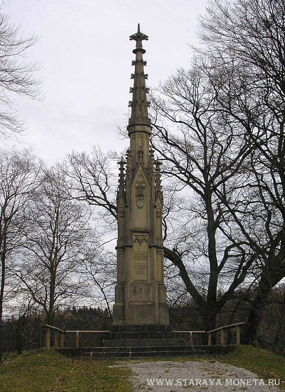 Талер в честь открытия монумента в Обервиттельсбахе, 1834.